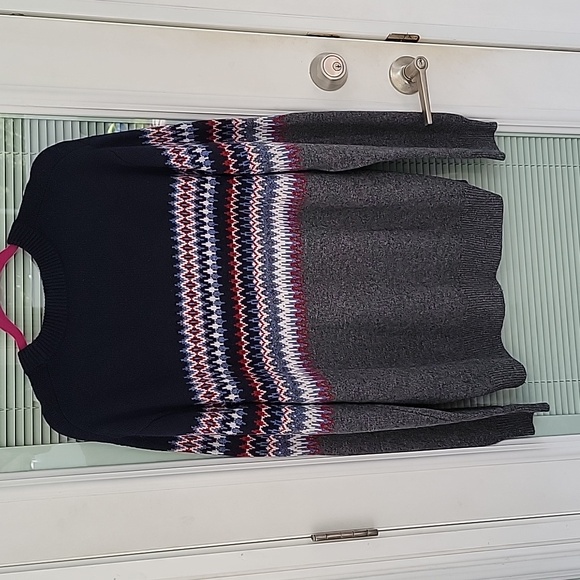 Vineyard Vines Fair Isle Classic Fit Crewneck Sweater Wool Blend Sz L - Picture 7 of 9